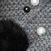 Grey Pom Pom Scarf, grey, swatch