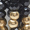 Shimmer Tassel Necklace, black/gold, swatch