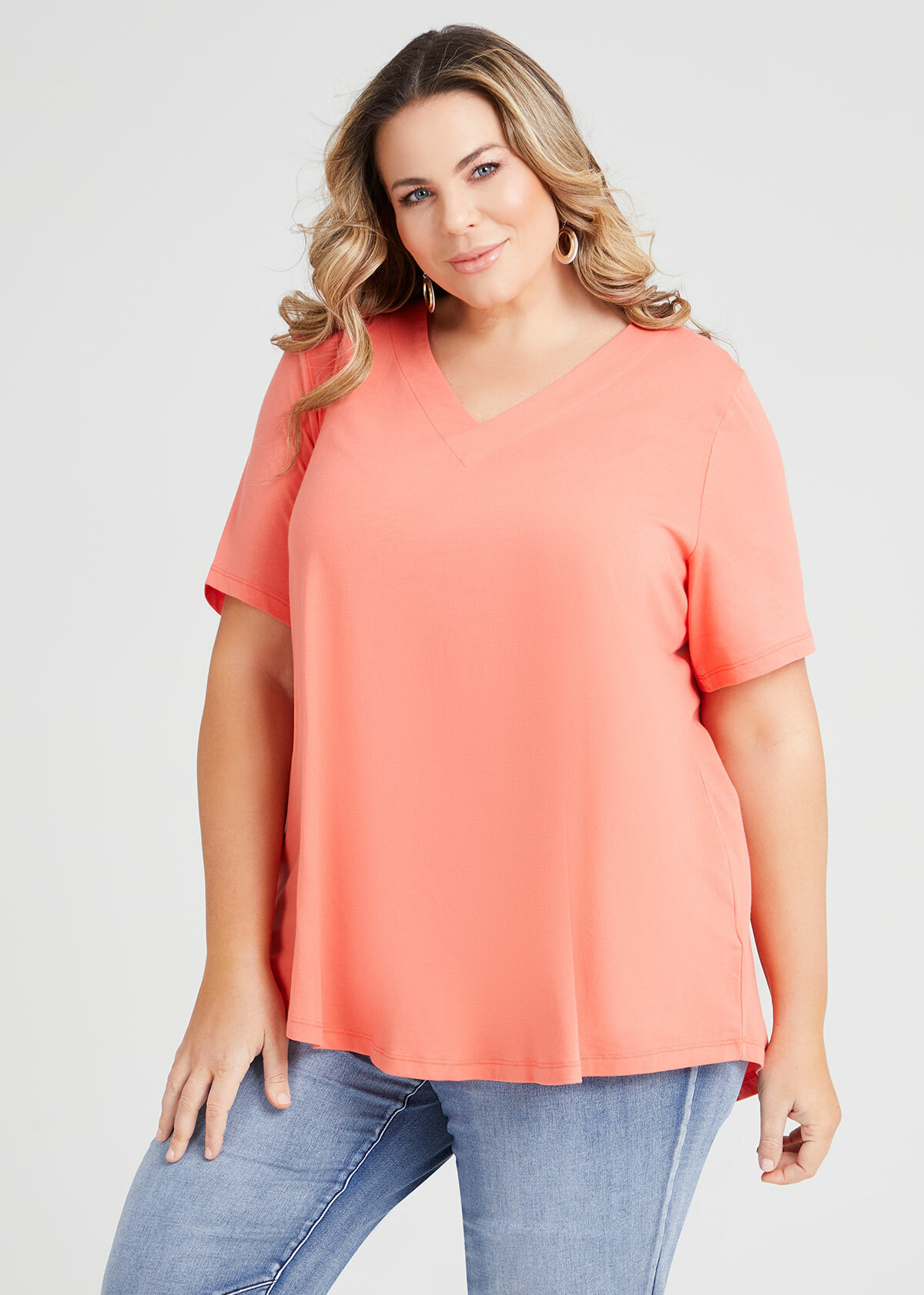 Organic V-neck Swing Basic Tee