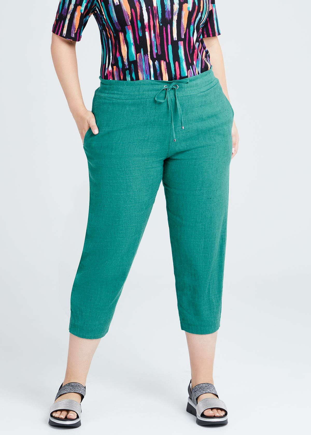 Linen Stretch Essie Crop Pant
