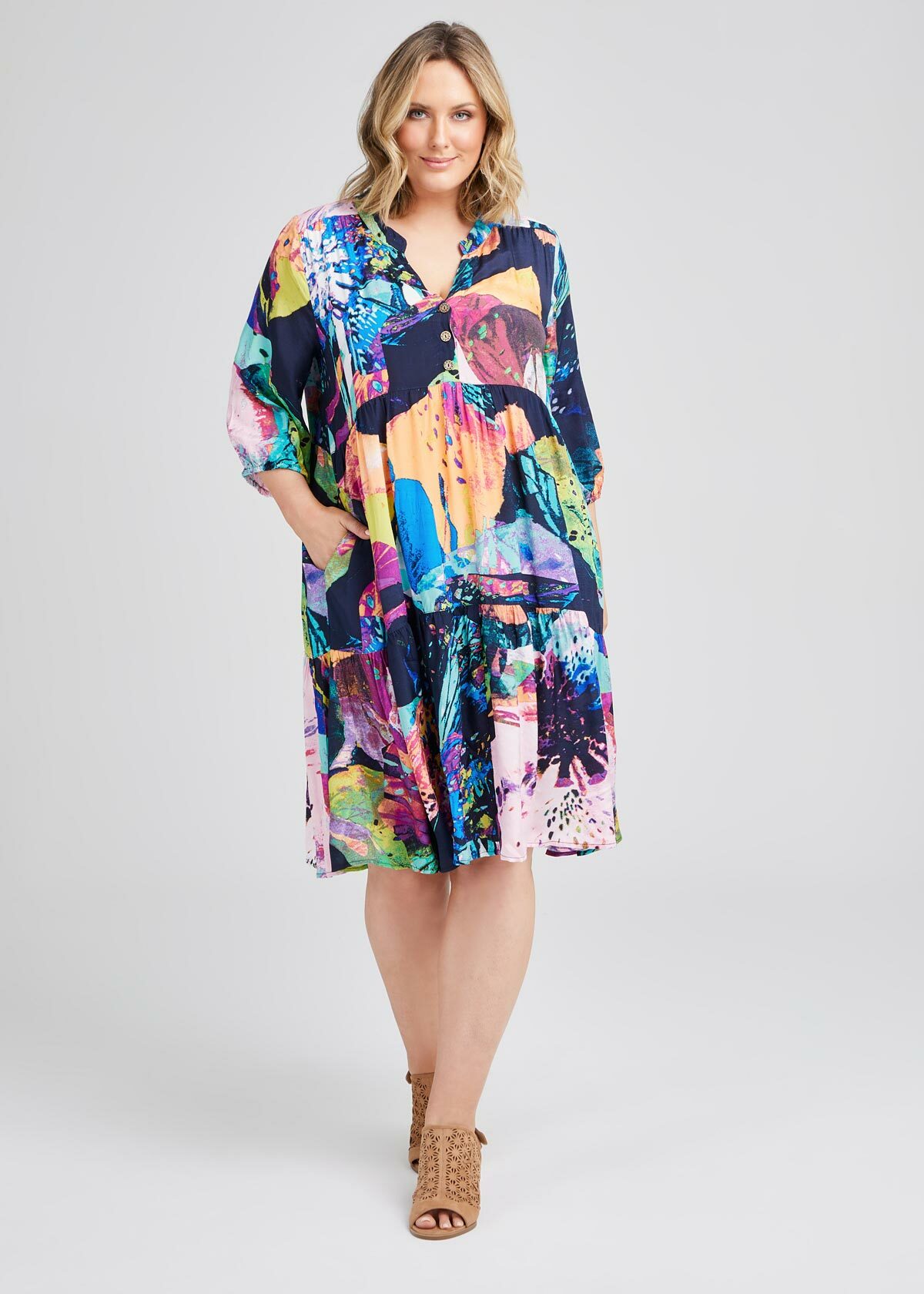Clair Natural Tier Dress