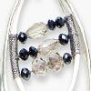 Crystal Bead Pendant Necklace, silver, swatch