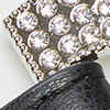 Slim Bling Buckle Elastic Belt, black, swatch