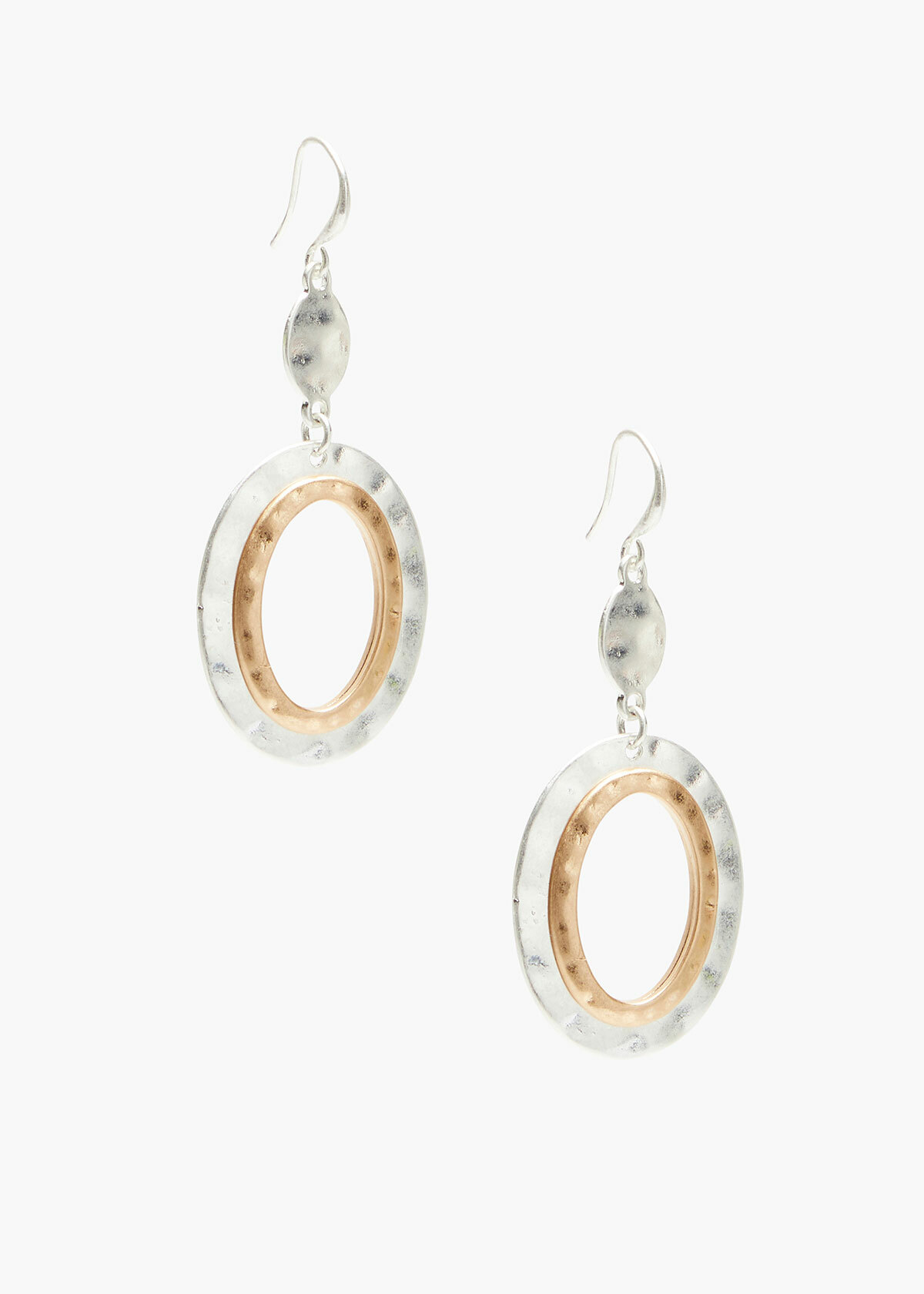Mixed Metal Drop Earrings