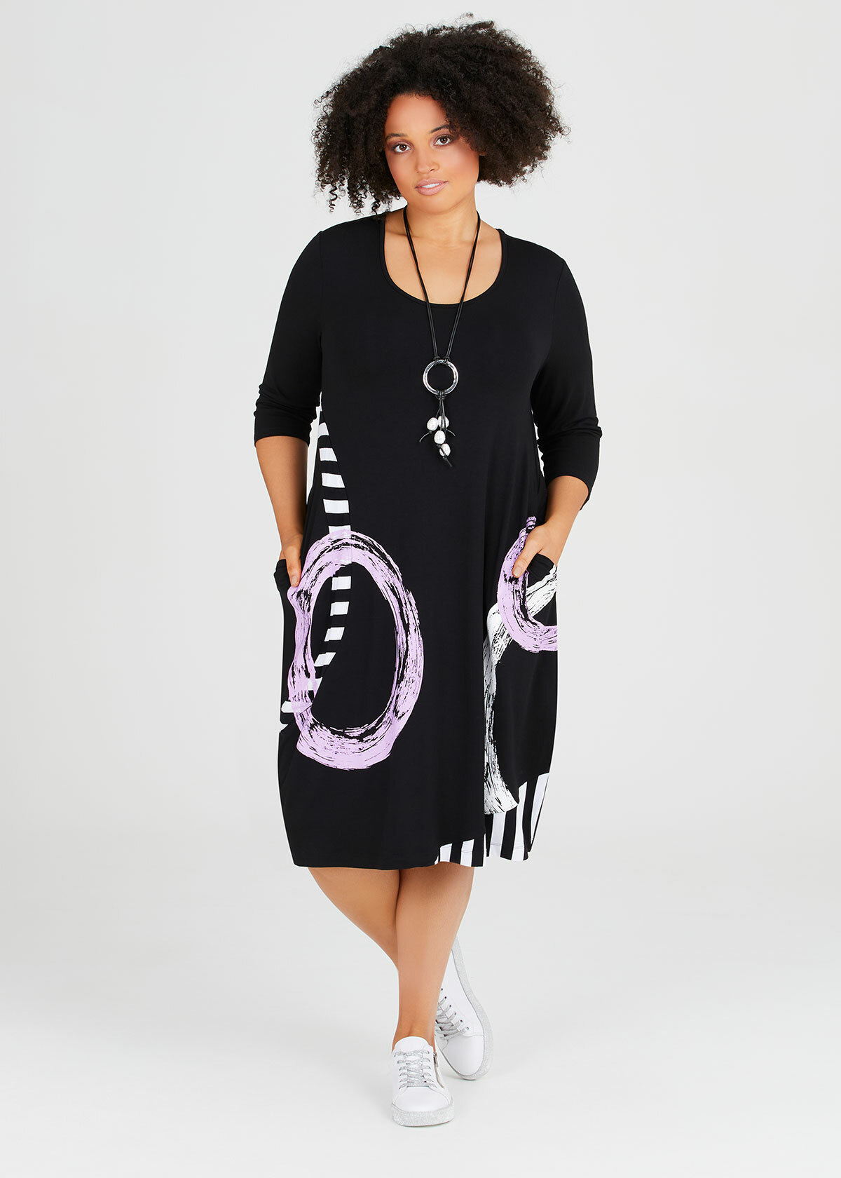 Natural In Line 3/4 Sleeve Dress